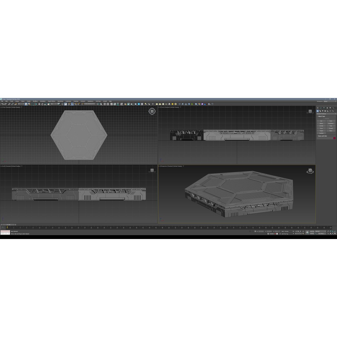 Sci-Fi Mecha Platform Kit 3D Model – Modular Game Asset, FBX, OBJ, Blender