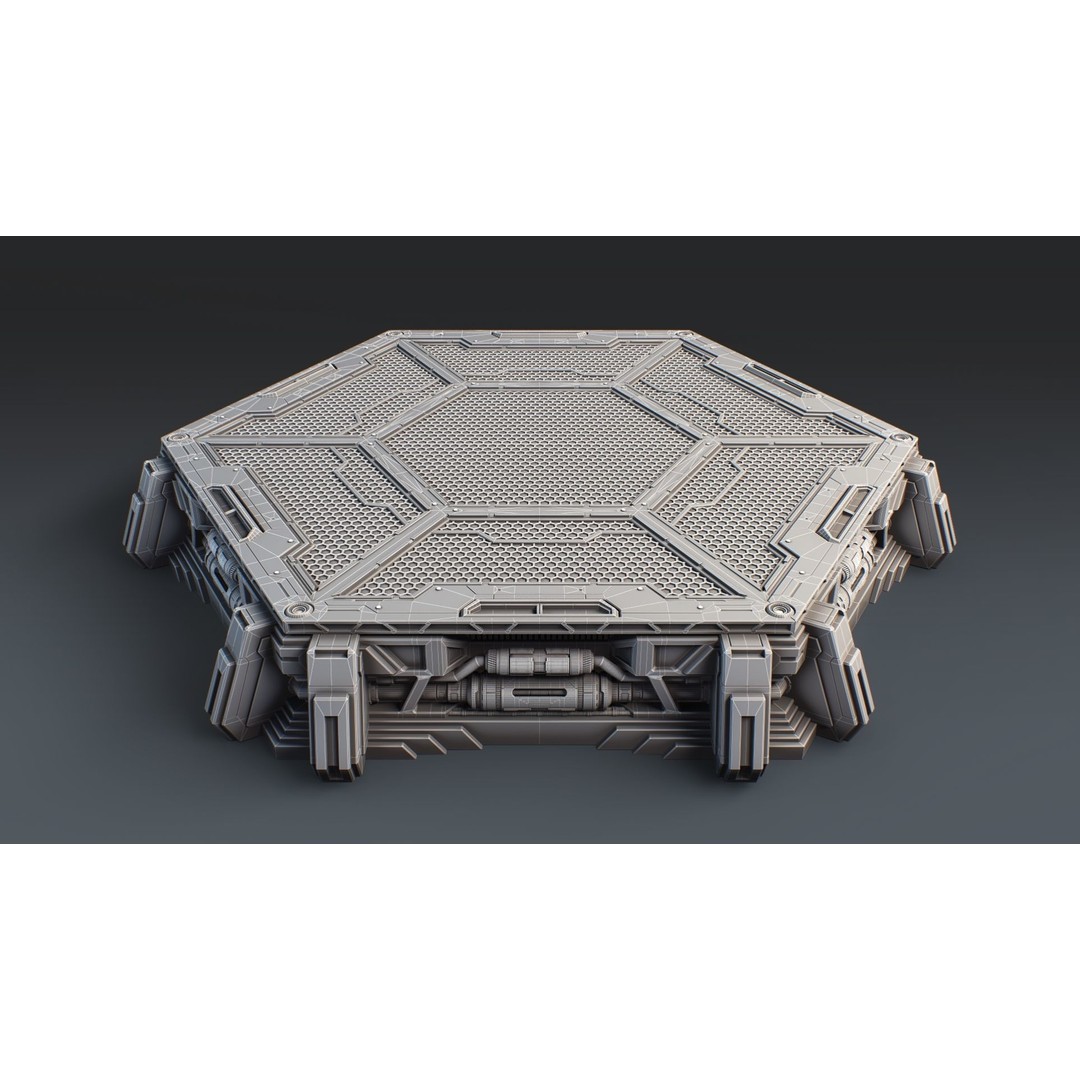 Sci-Fi Mecha Platform Kit 3D Model – Modular Game Asset, FBX, OBJ, Blender - View 10