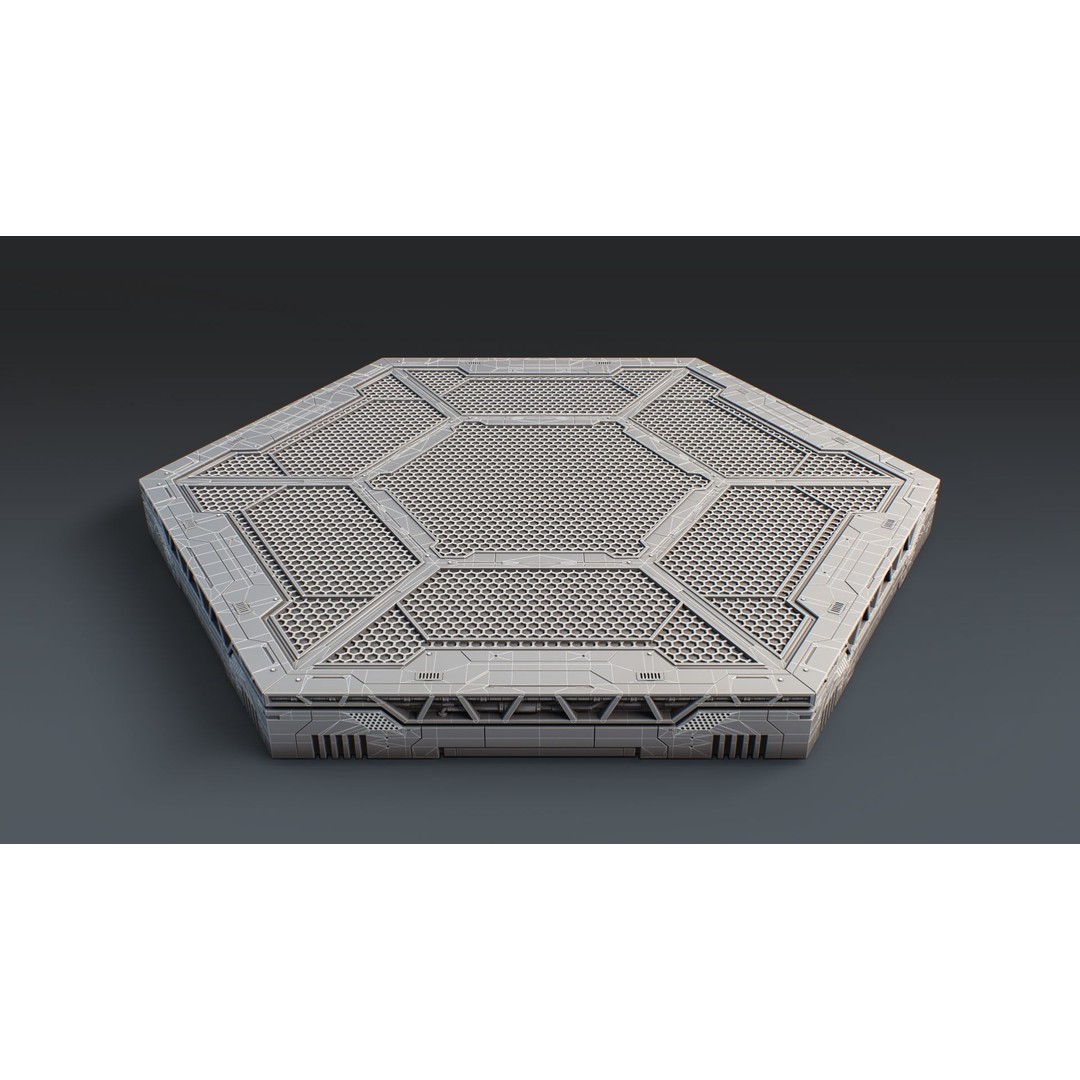 Sci-Fi Mecha Platform Kit 3D Model – Modular Game Asset, FBX, OBJ, Blender - View 11