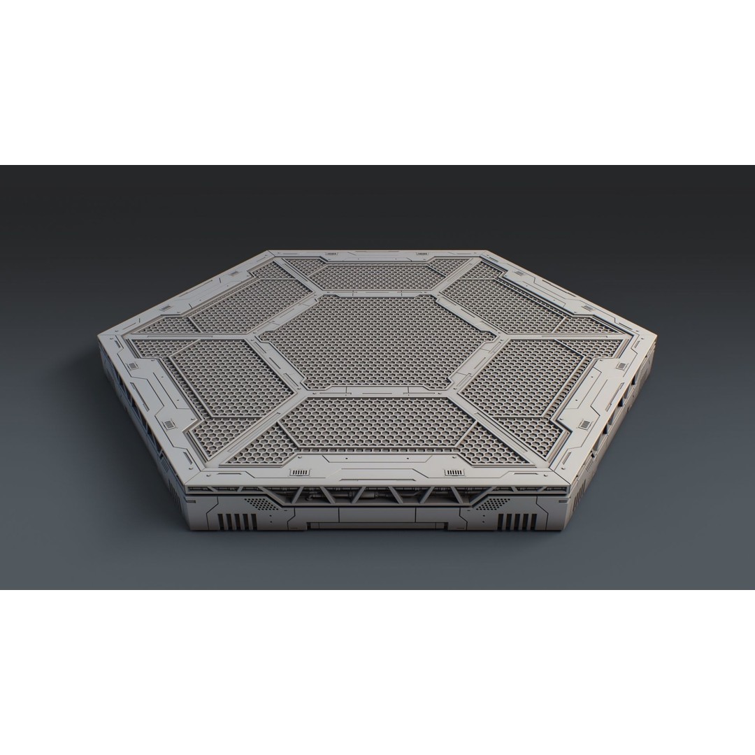 Sci-Fi Mecha Platform Kit 3D Model – Modular Game Asset, FBX, OBJ, Blender - View 12