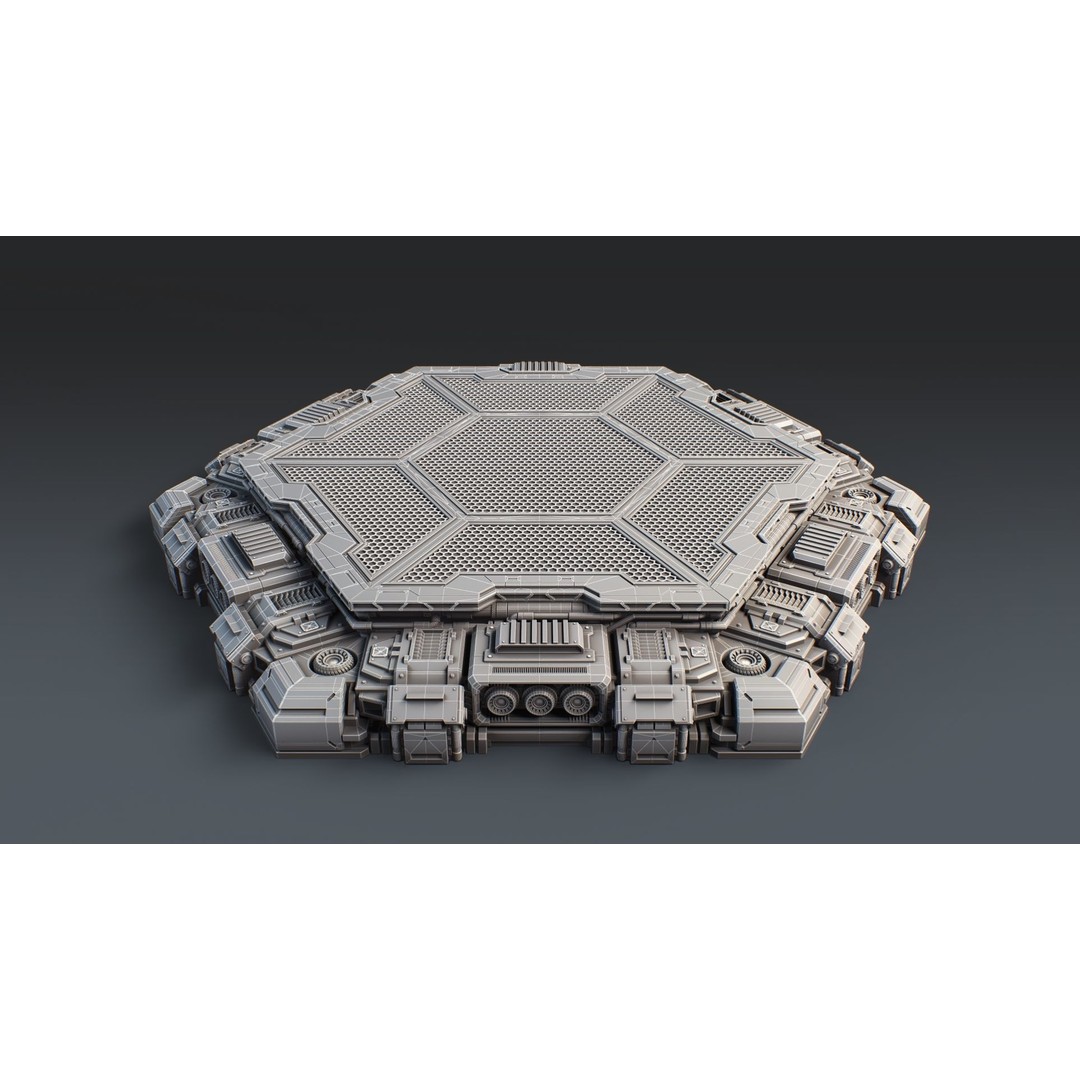 Sci-Fi Mecha Platform Kit 3D Model – Modular Game Asset, FBX, OBJ, Blender - View 13
