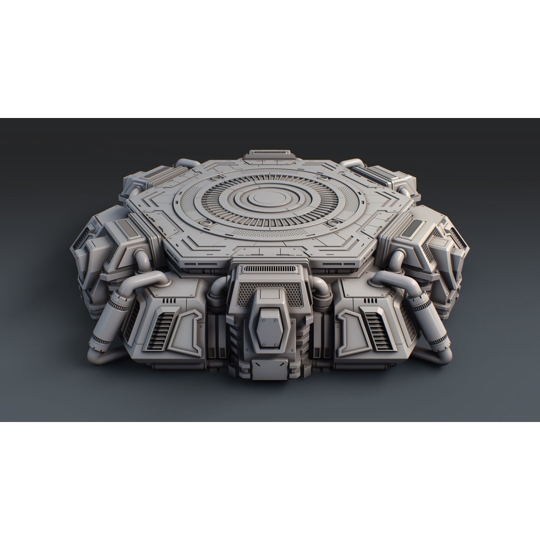 Sci-Fi Mecha Platform Kit 3D Model – Modular Game Asset, FBX, OBJ, Blender - View 14