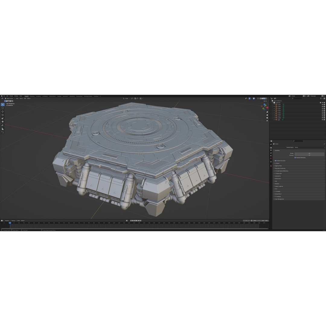 Sci-Fi Mecha Platform Kit 3D Model – Modular Game Asset, FBX, OBJ, Blender - View 15