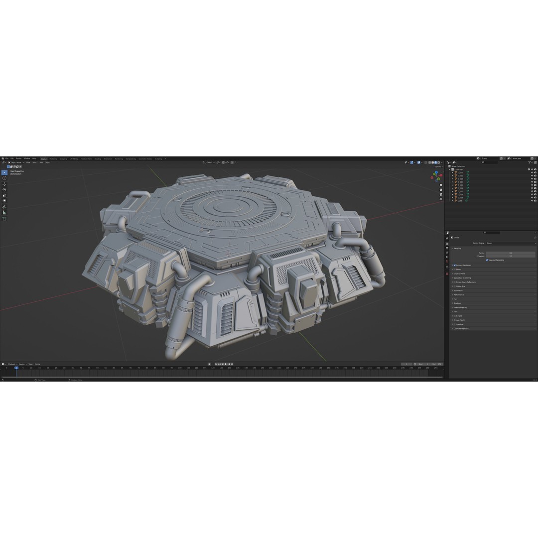 Sci-Fi Mecha Platform Kit 3D Model – Modular Game Asset, FBX, OBJ, Blender - View 17
