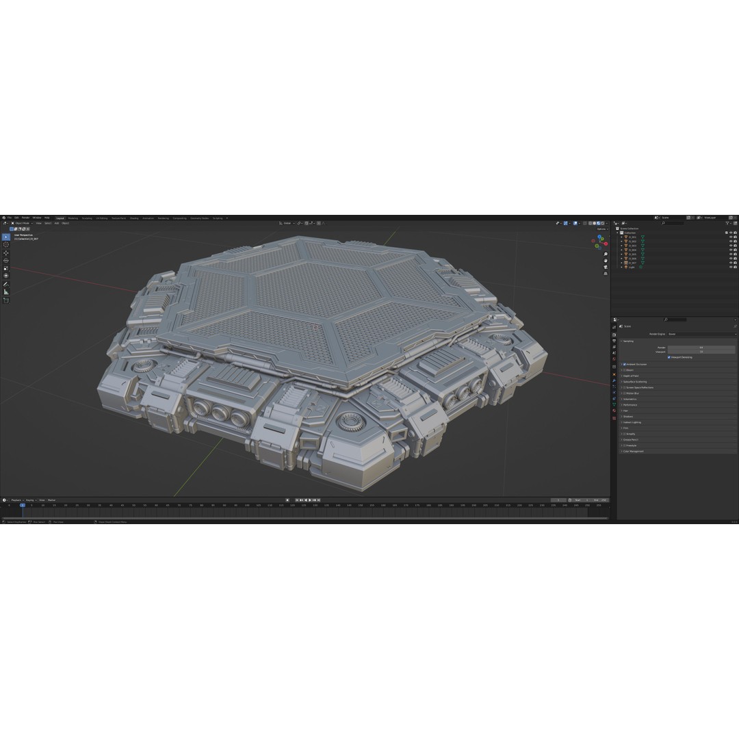 Sci-Fi Mecha Platform Kit 3D Model – Modular Game Asset, FBX, OBJ, Blender - View 18