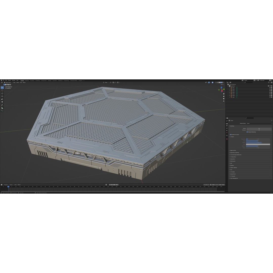 Sci-Fi Mecha Platform Kit 3D Model – Modular Game Asset, FBX, OBJ, Blender - View 20