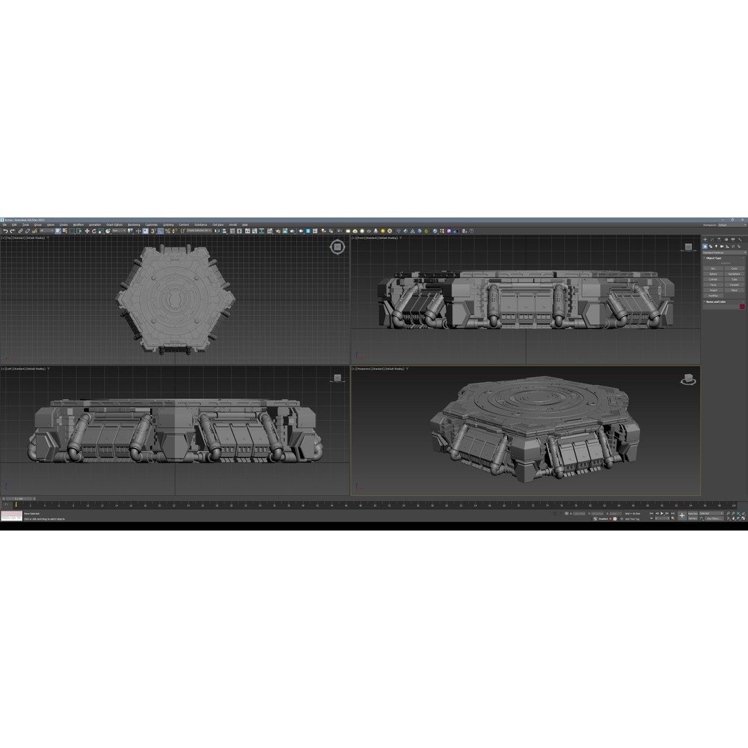 Sci-Fi Mecha Platform Kit 3D Model – Modular Game Asset, FBX, OBJ, Blender - View 21
