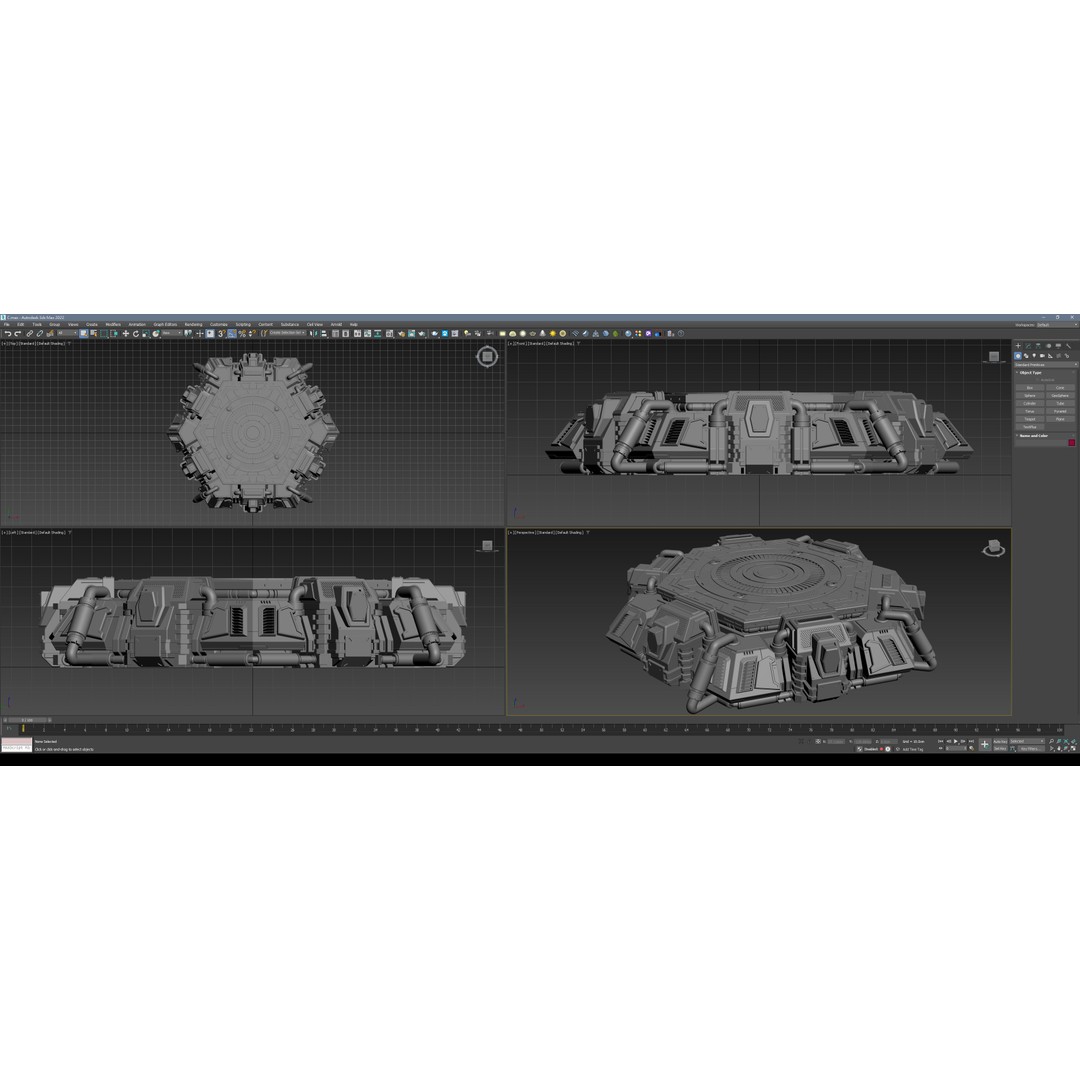 Sci-Fi Mecha Platform Kit 3D Model – Modular Game Asset, FBX, OBJ, Blender - View 23