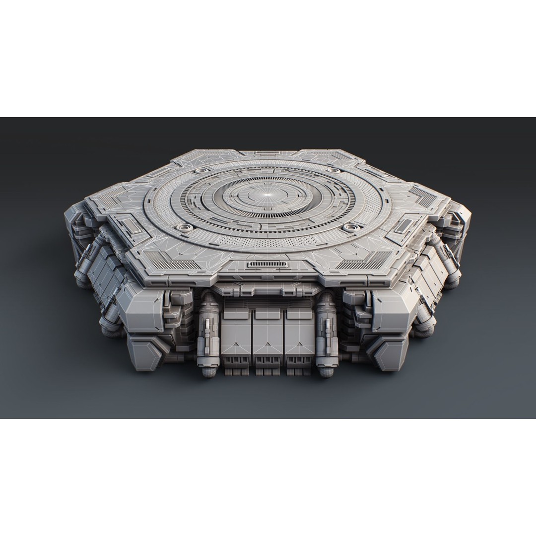 Sci-Fi Mecha Platform Kit 3D Model – Modular Game Asset, FBX, OBJ, Blender - View 4