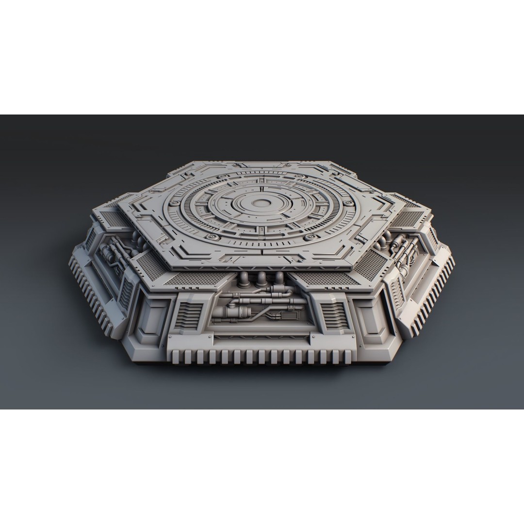 Sci-Fi Mecha Platform Kit 3D Model – Modular Game Asset, FBX, OBJ, Blender - View 5
