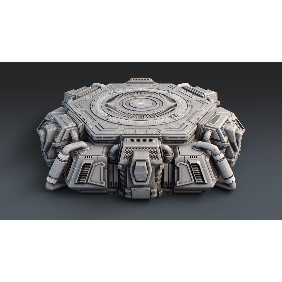 Sci-Fi Mecha Platform Kit 3D Model – Modular Game Asset, FBX, OBJ, Blender - View 6