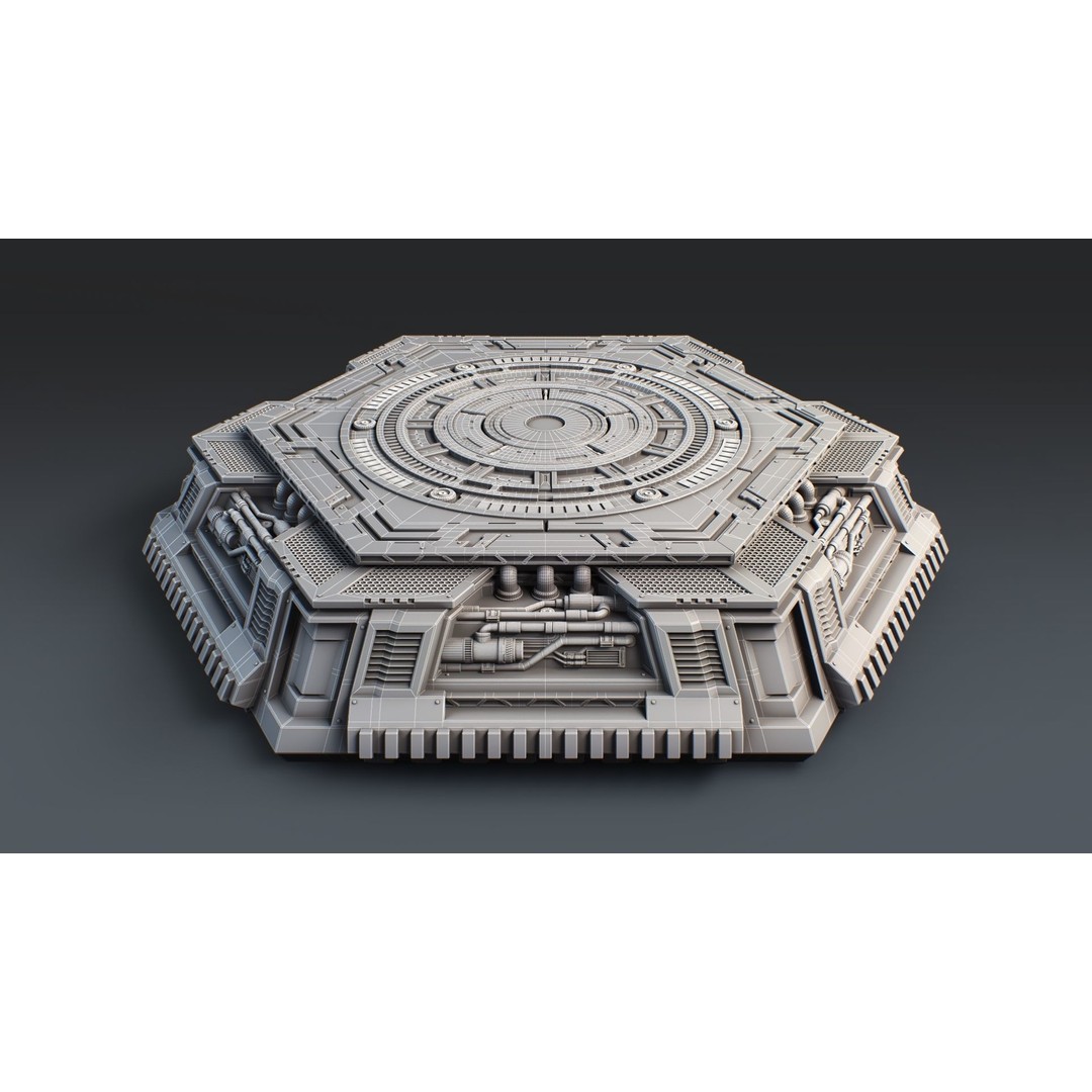 Sci-Fi Mecha Platform Kit 3D Model – Modular Game Asset, FBX, OBJ, Blender - View 7