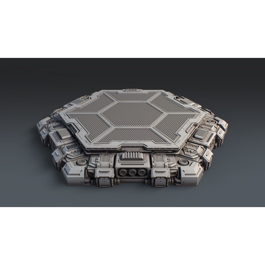 Sci-Fi Mecha Platform Kit 3D Model – Modular Game Asset, FBX, OBJ, Blender - View 8