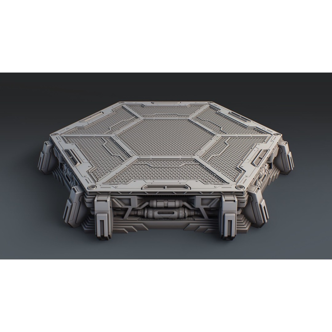 Sci-Fi Mecha Platform Kit 3D Model – Modular Game Asset, FBX, OBJ, Blender - View 9