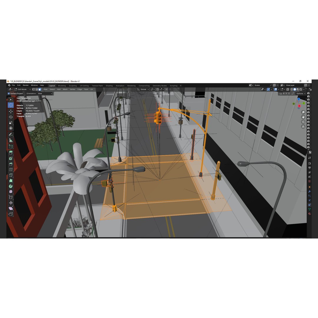 City Downtown Skyscraper 3D Model – Low Poly Urban Asset, FBX
