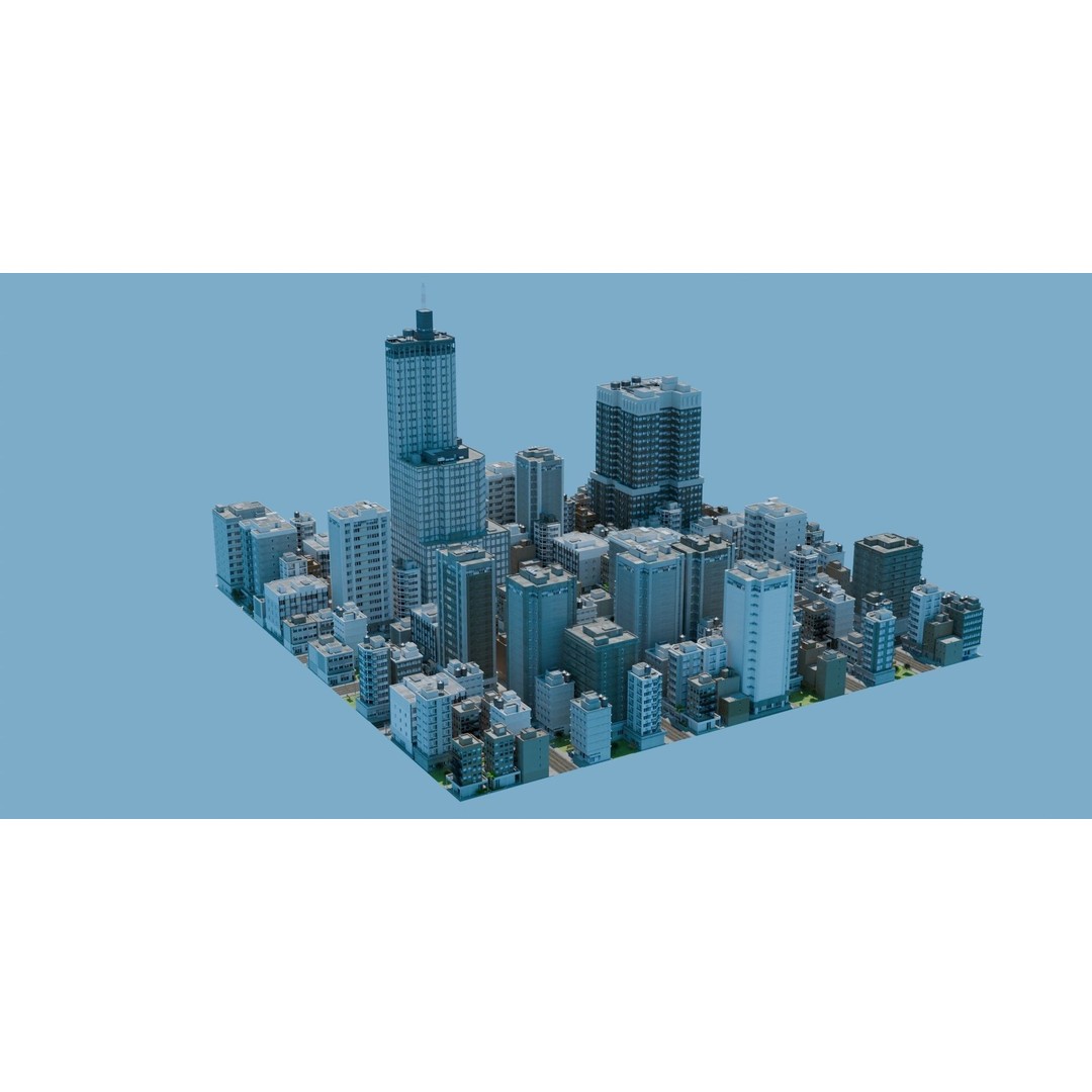 City Downtown Skyscraper 3D Model – Low Poly Urban Asset, FBX - View 5