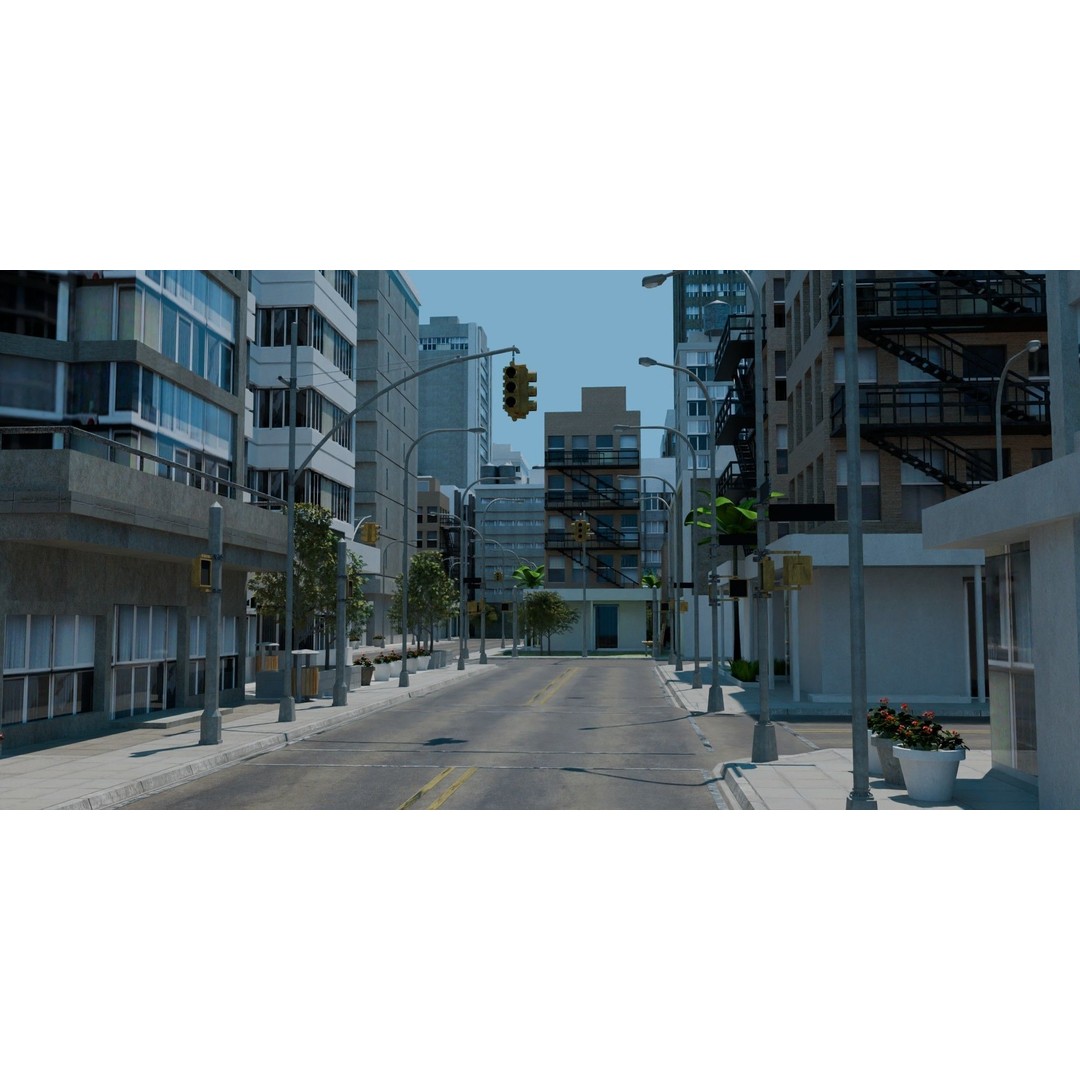 City Downtown Skyscraper 3D Model – Low Poly Urban Asset, FBX - View 7