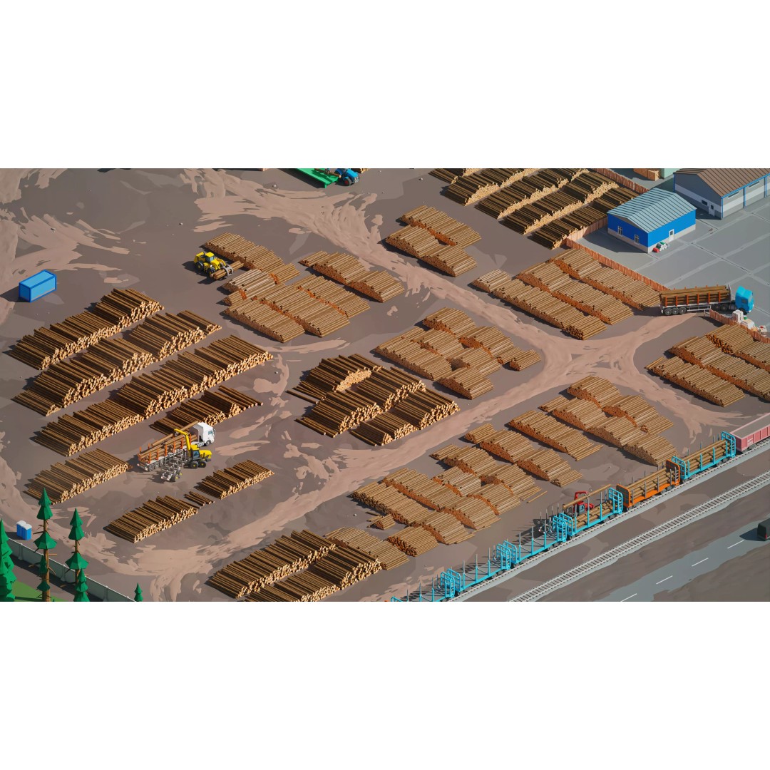 Logging Facility 3D Model – Low Poly Industrial Asset, FBX/Blender - View 10