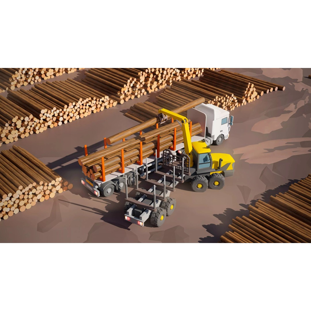 Logging Facility 3D Model – Low Poly Industrial Asset, FBX/Blender - View 19