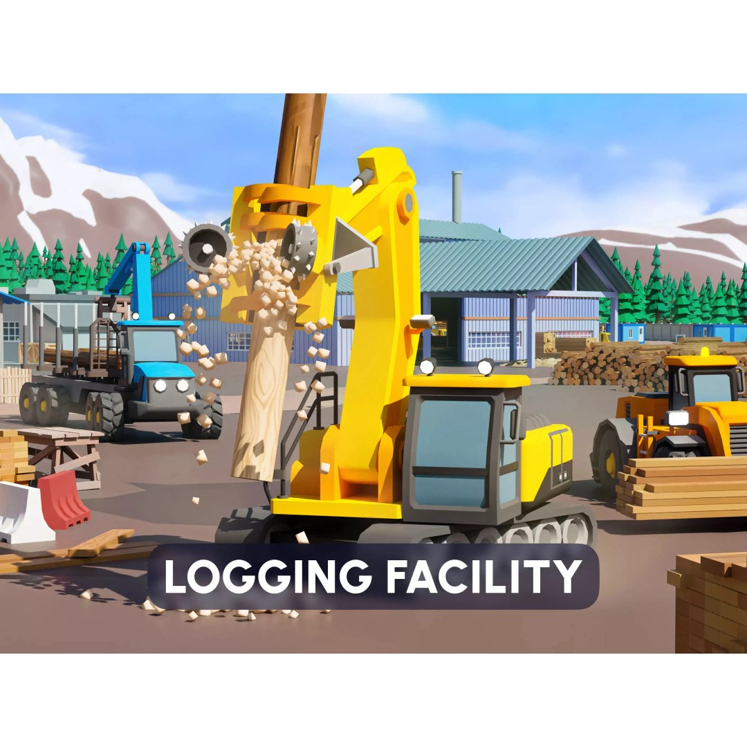 Logging Facility 3D Model – Low Poly Industrial Asset, FBX/Blender - View 2