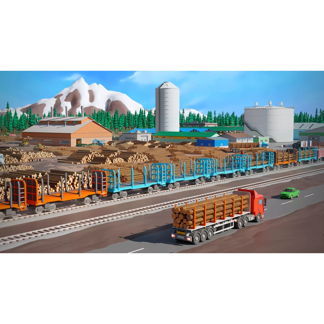 Logging Facility 3D Model – Low Poly Industrial Asset, FBX/Blender - View 21