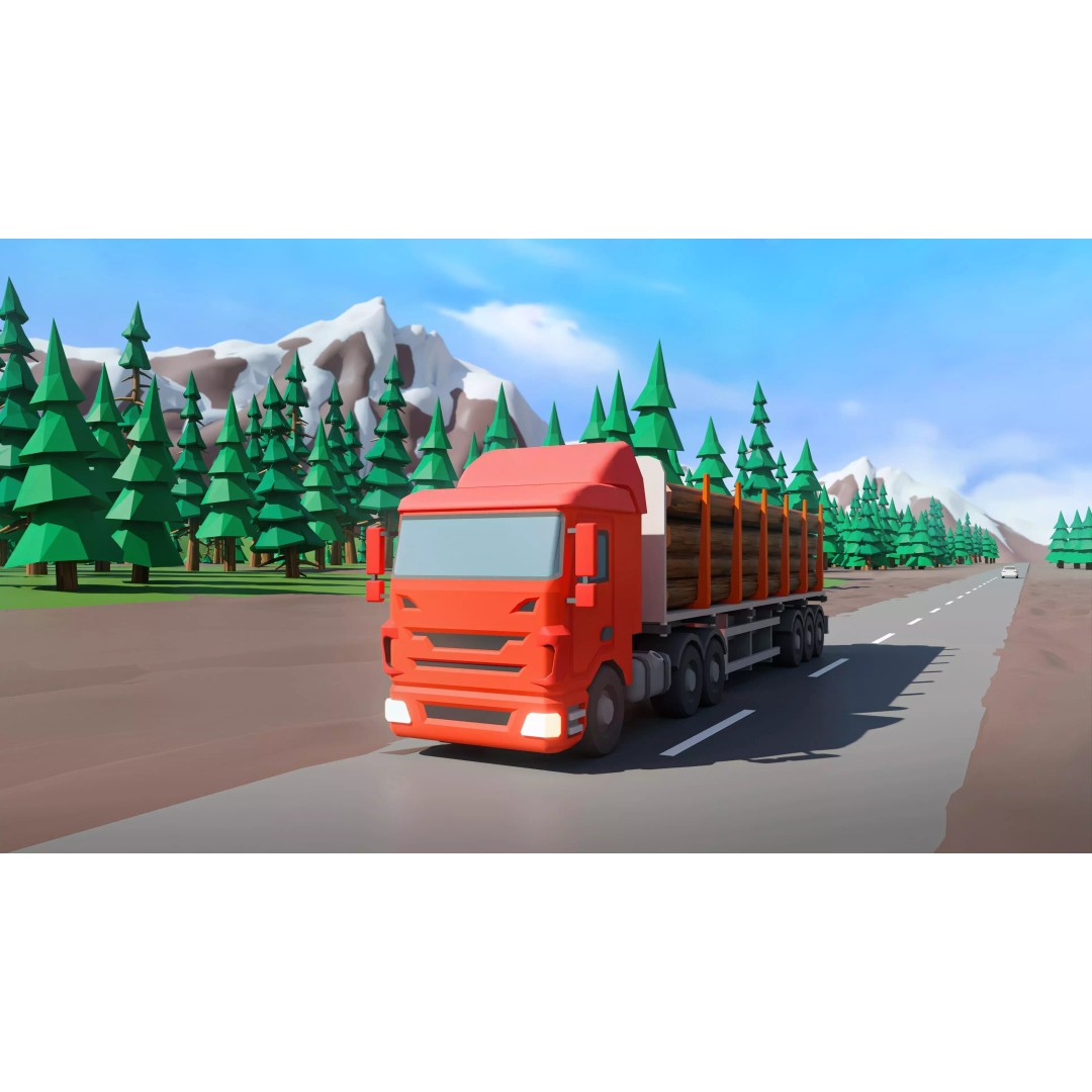 Logging Facility 3D Model – Low Poly Industrial Asset, FBX/Blender - View 24