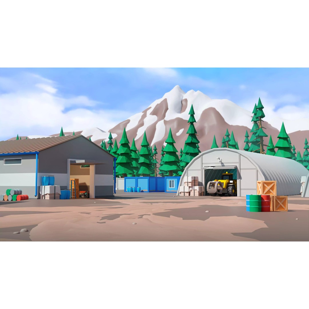 Logging Facility 3D Model – Low Poly Industrial Asset, FBX/Blender - View 25