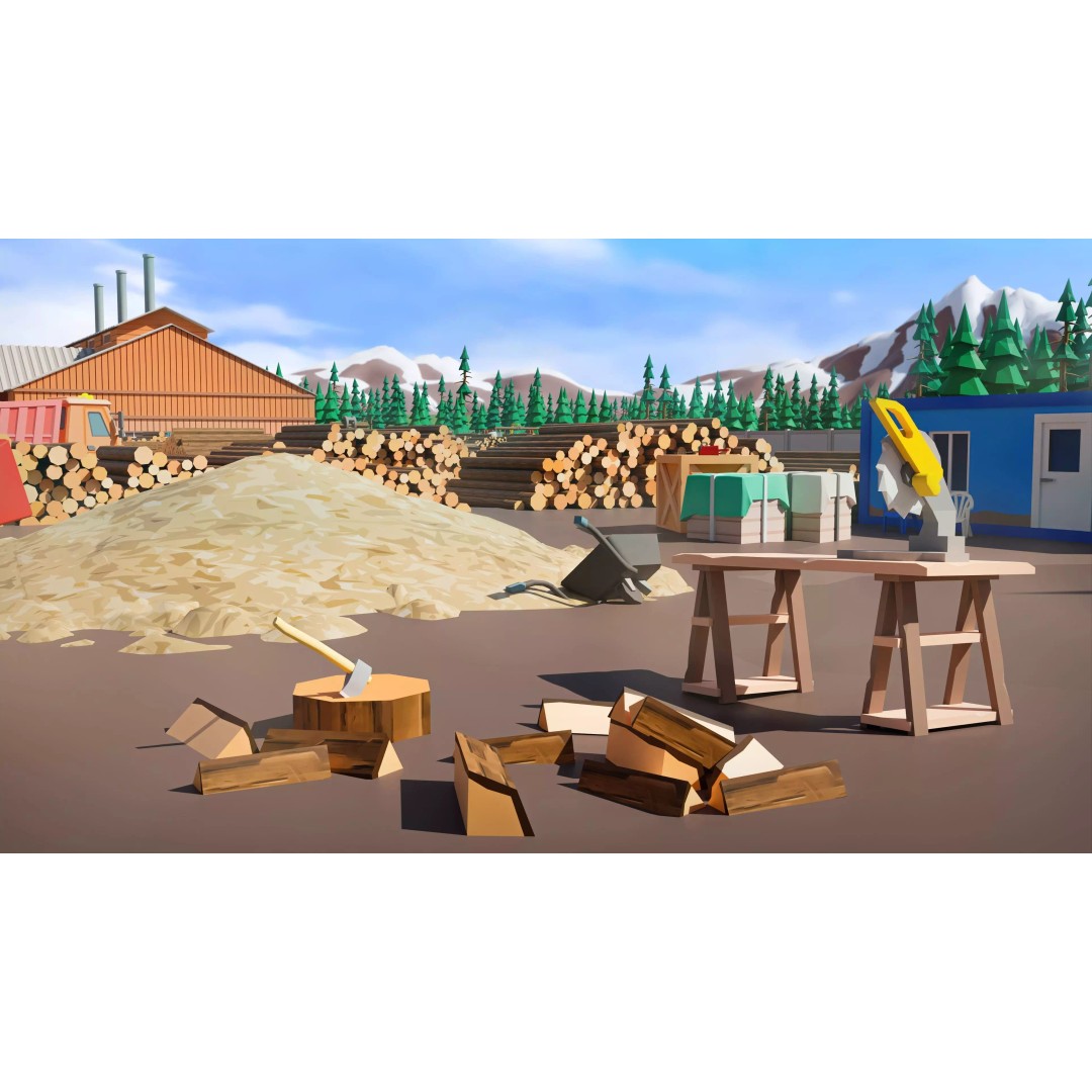 Logging Facility 3D Model – Low Poly Industrial Asset, FBX/Blender - View 28