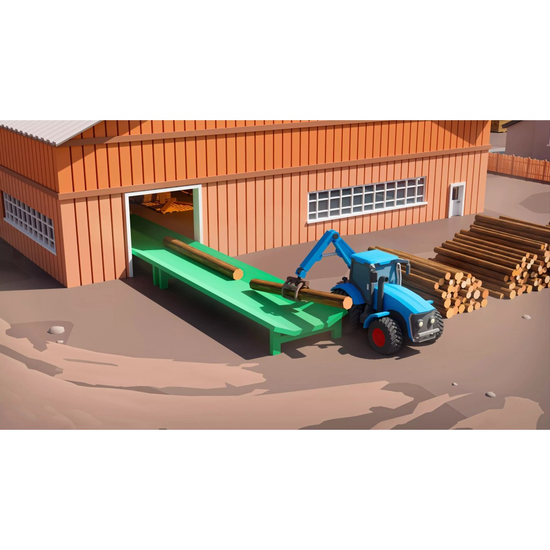 Logging Facility 3D Model – Low Poly Industrial Asset, FBX/Blender - View 32