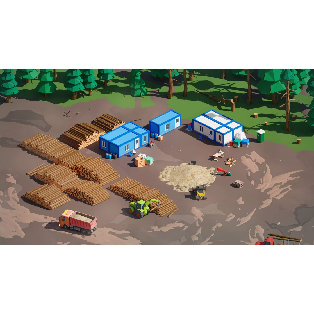 Logging Facility 3D Model – Low Poly Industrial Asset, FBX/Blender - View 33