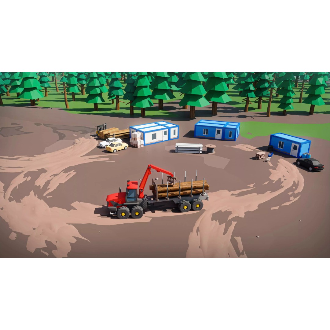 Logging Facility 3D Model – Low Poly Industrial Asset, FBX/Blender - View 35