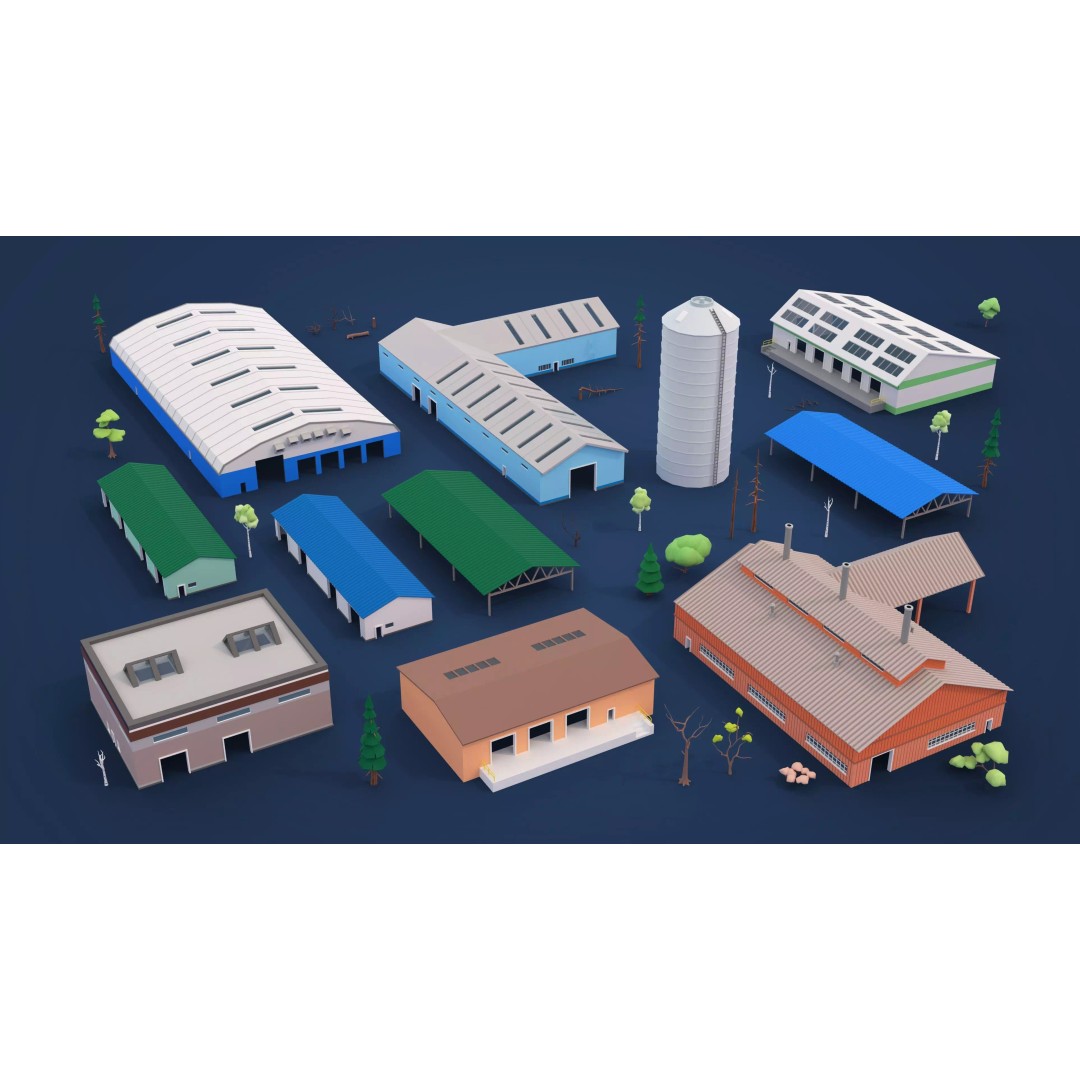 Logging Facility 3D Model – Low Poly Industrial Asset, FBX/Blender - View 40