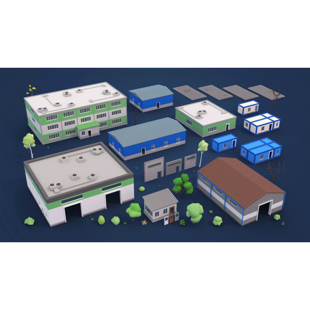 Logging Facility 3D Model – Low Poly Industrial Asset, FBX/Blender - View 41