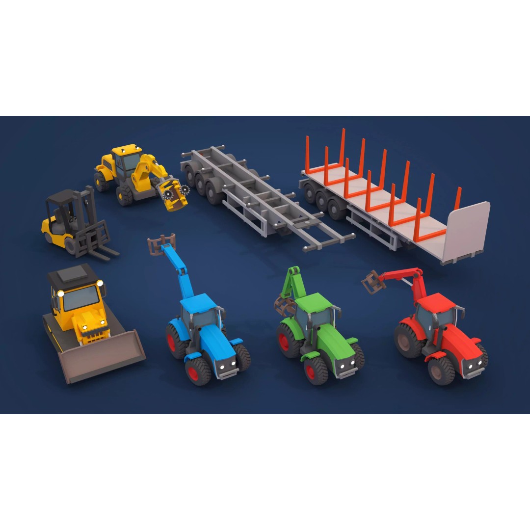 Logging Facility 3D Model – Low Poly Industrial Asset, FBX/Blender - View 43
