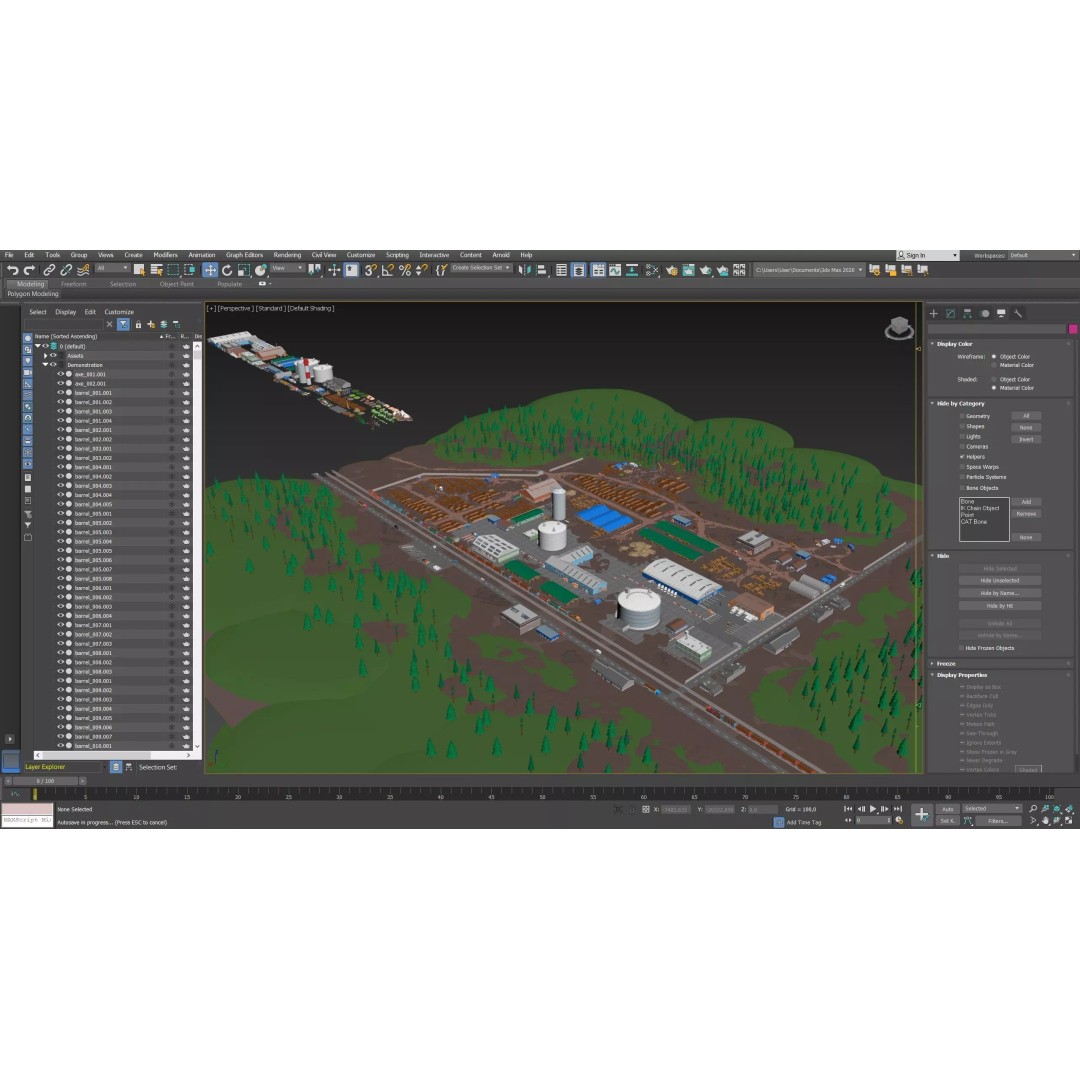 Logging Facility 3D Model – Low Poly Industrial Asset, FBX/Blender - View 52
