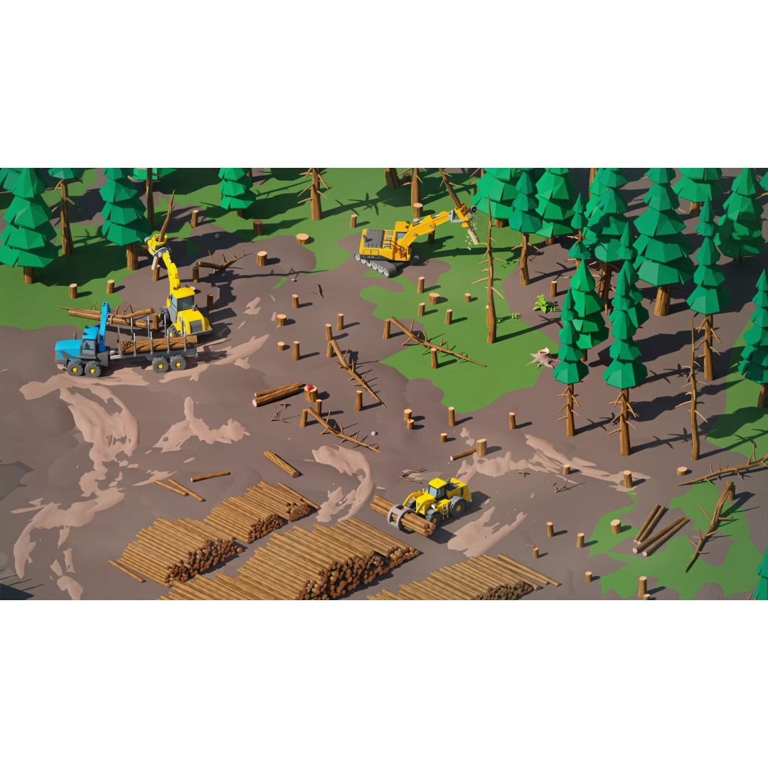 Logging Facility 3D Model – Low Poly Industrial Asset, FBX/Blender - View 6