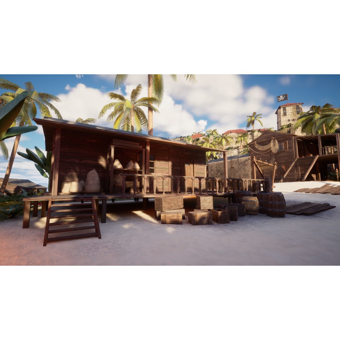 Modular Pirate Island 3D Model – Low Poly Game Asset, FBX & Unreal Engine - View 14