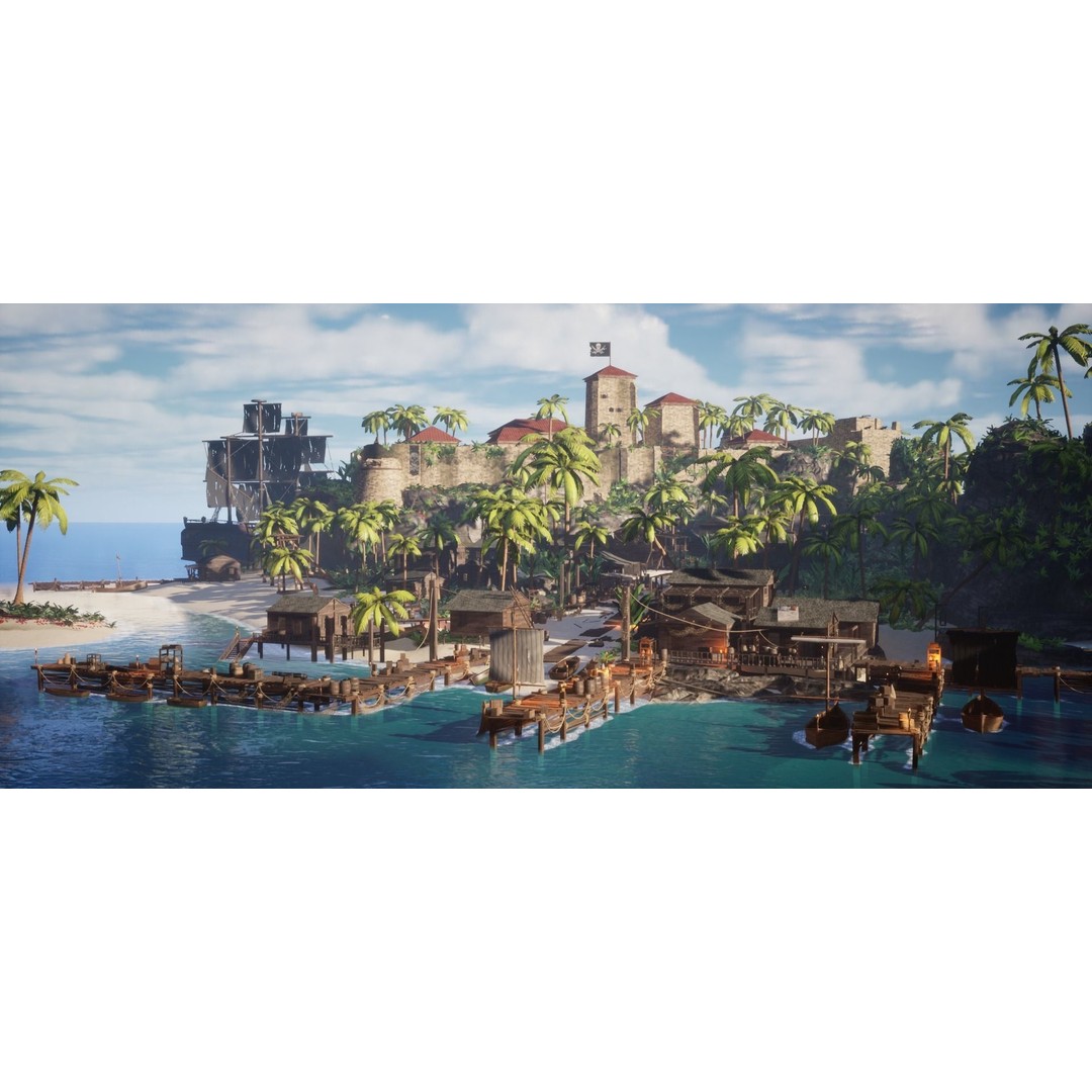 Modular Pirate Island 3D Model – Low Poly Game Asset, FBX & Unreal Engine - View 18