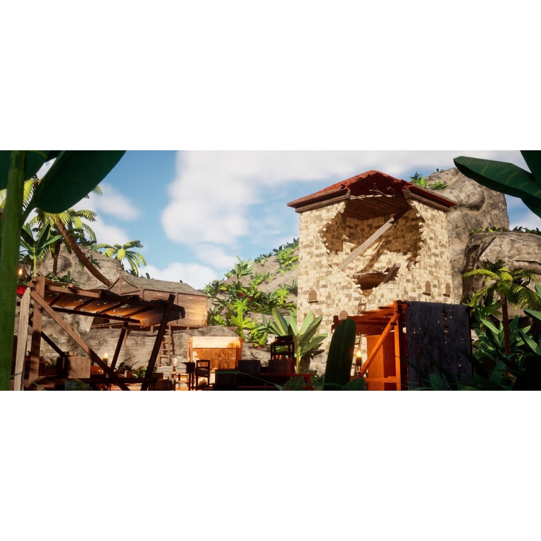 Modular Pirate Island 3D Model – Low Poly Game Asset, FBX & Unreal Engine - View 23