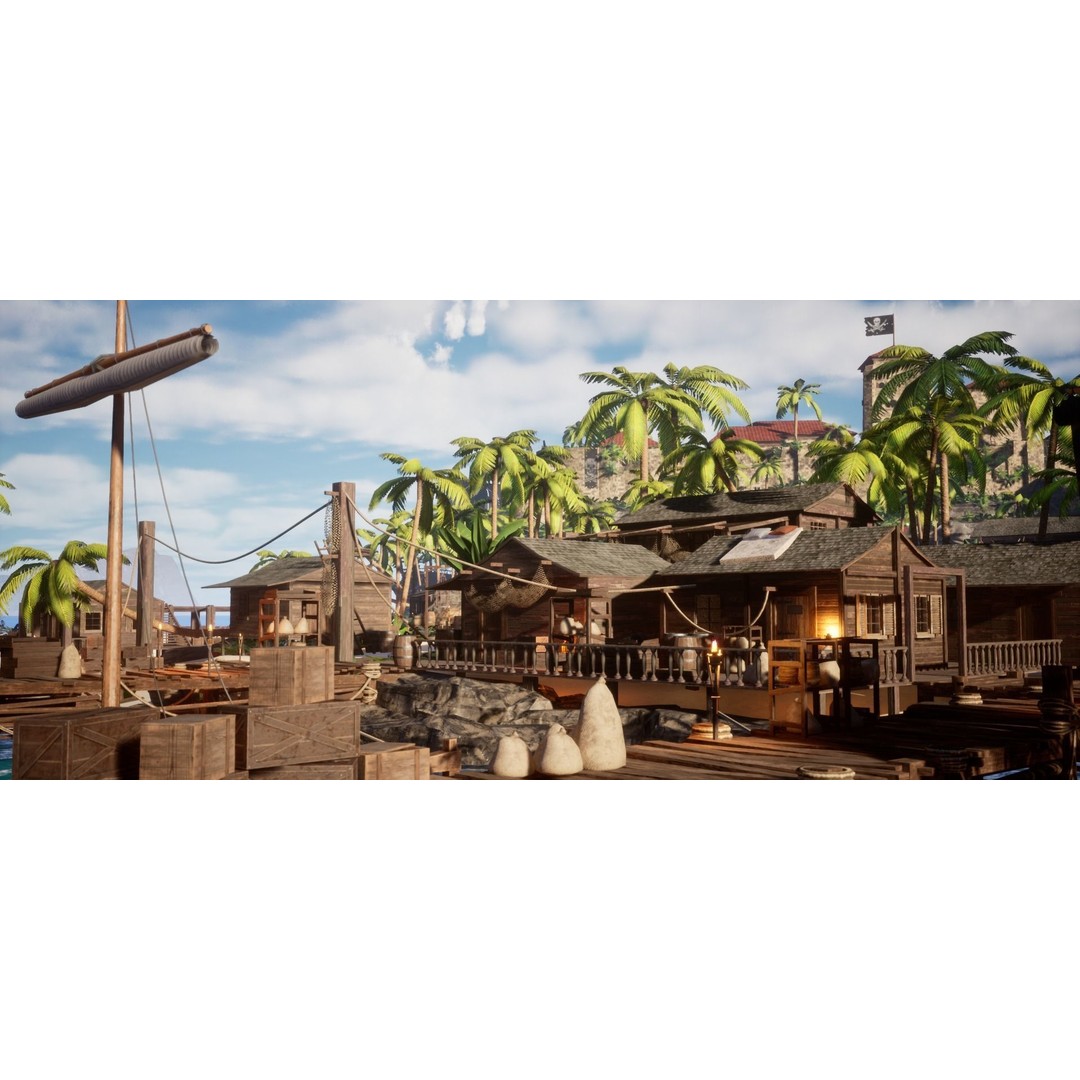 Modular Pirate Island 3D Model – Low Poly Game Asset, FBX & Unreal Engine - View 25