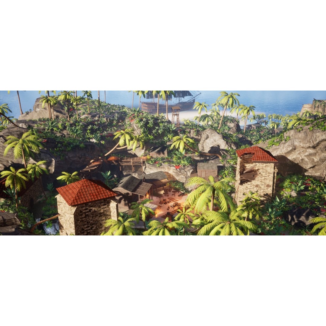 Modular Pirate Island 3D Model – Low Poly Game Asset, FBX & Unreal Engine - View 27