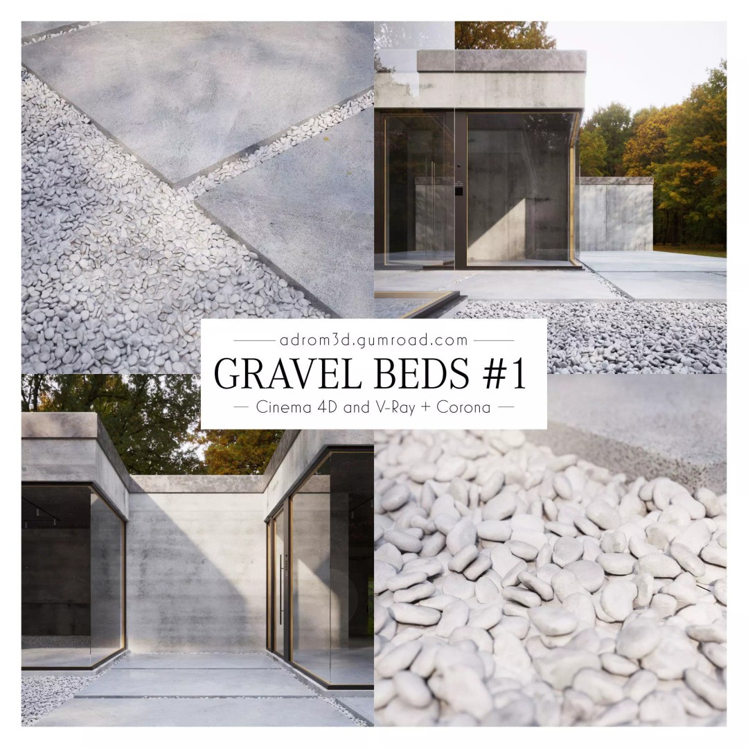 Adjustable Gravel Beds 3D Model – Customizable Landscape Asset for Cinema 4D - View 2
