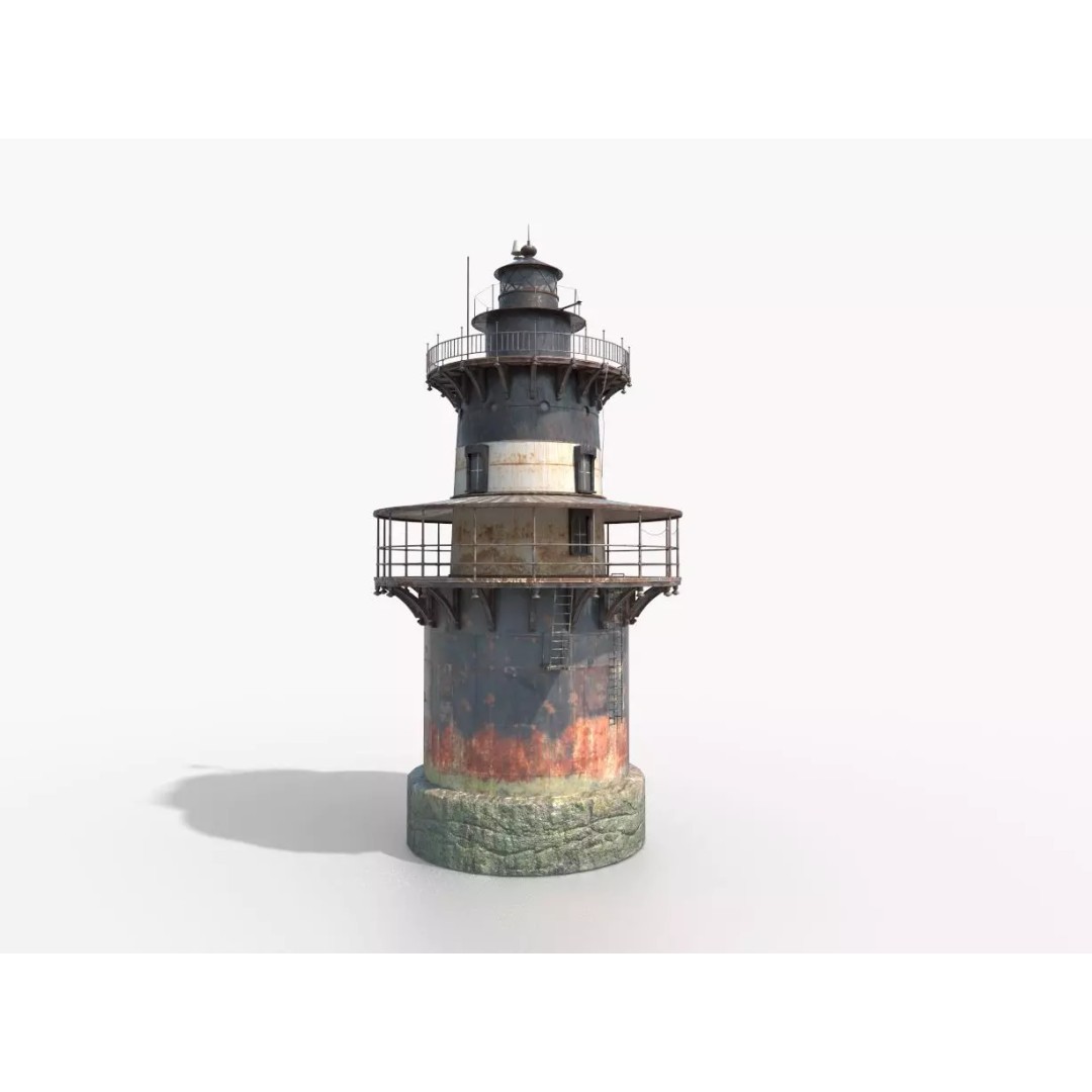 Old Lighthouse 3D Model – Realistic PBR Game Asset, FBX & OBJ - View 2