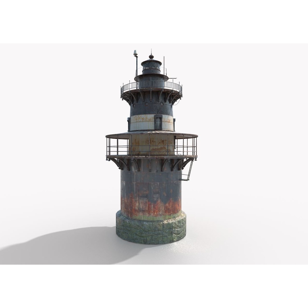 Old Lighthouse 3D Model – Realistic PBR Game Asset, FBX & OBJ - View 3