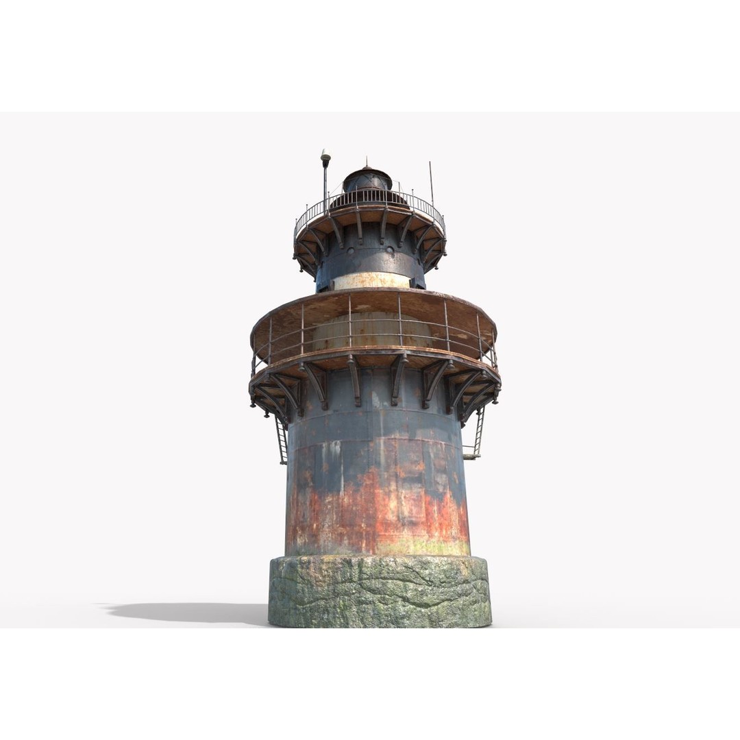 Old Lighthouse 3D Model – Realistic PBR Game Asset, FBX & OBJ - View 5