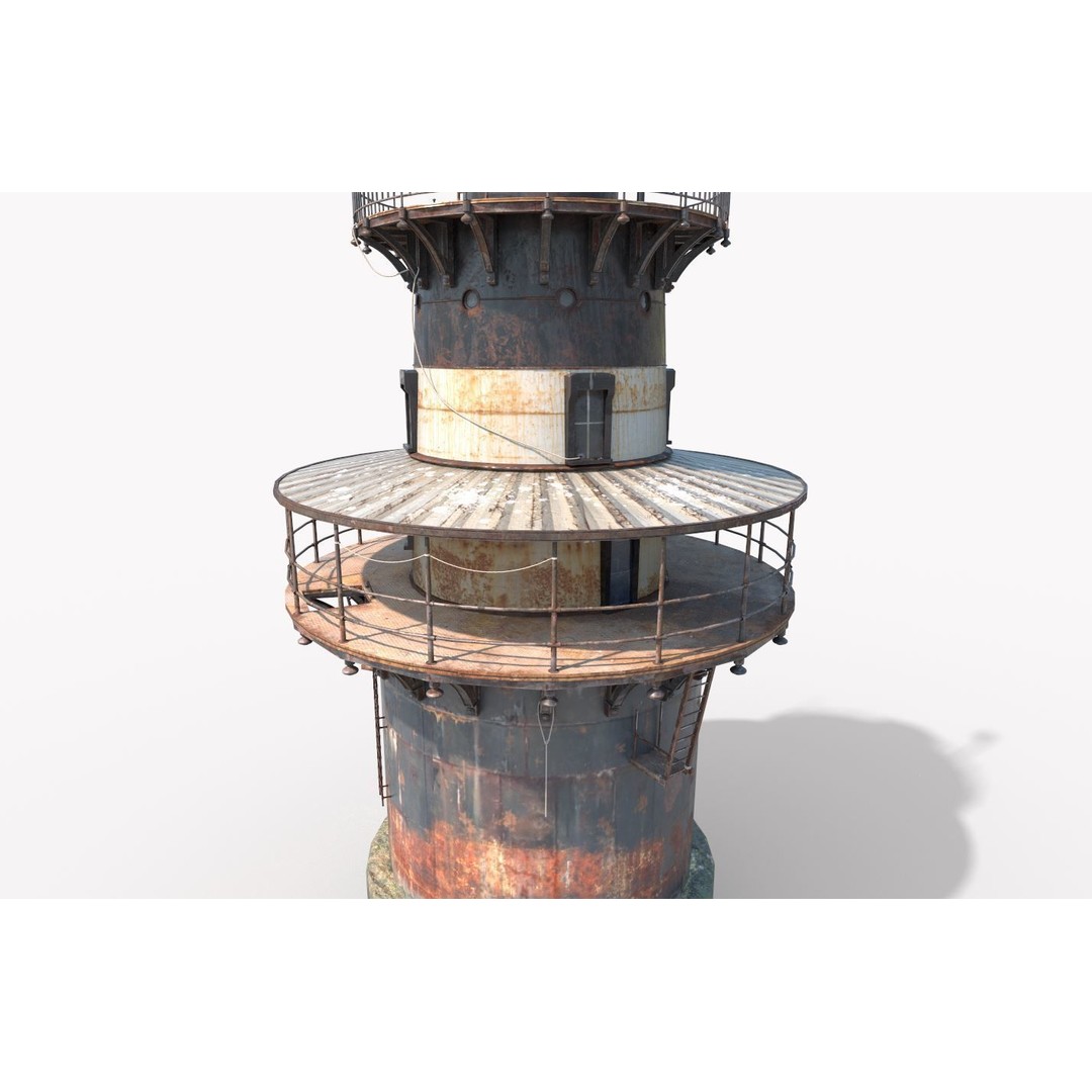 Old Lighthouse 3D Model – Realistic PBR Game Asset, FBX & OBJ - View 6