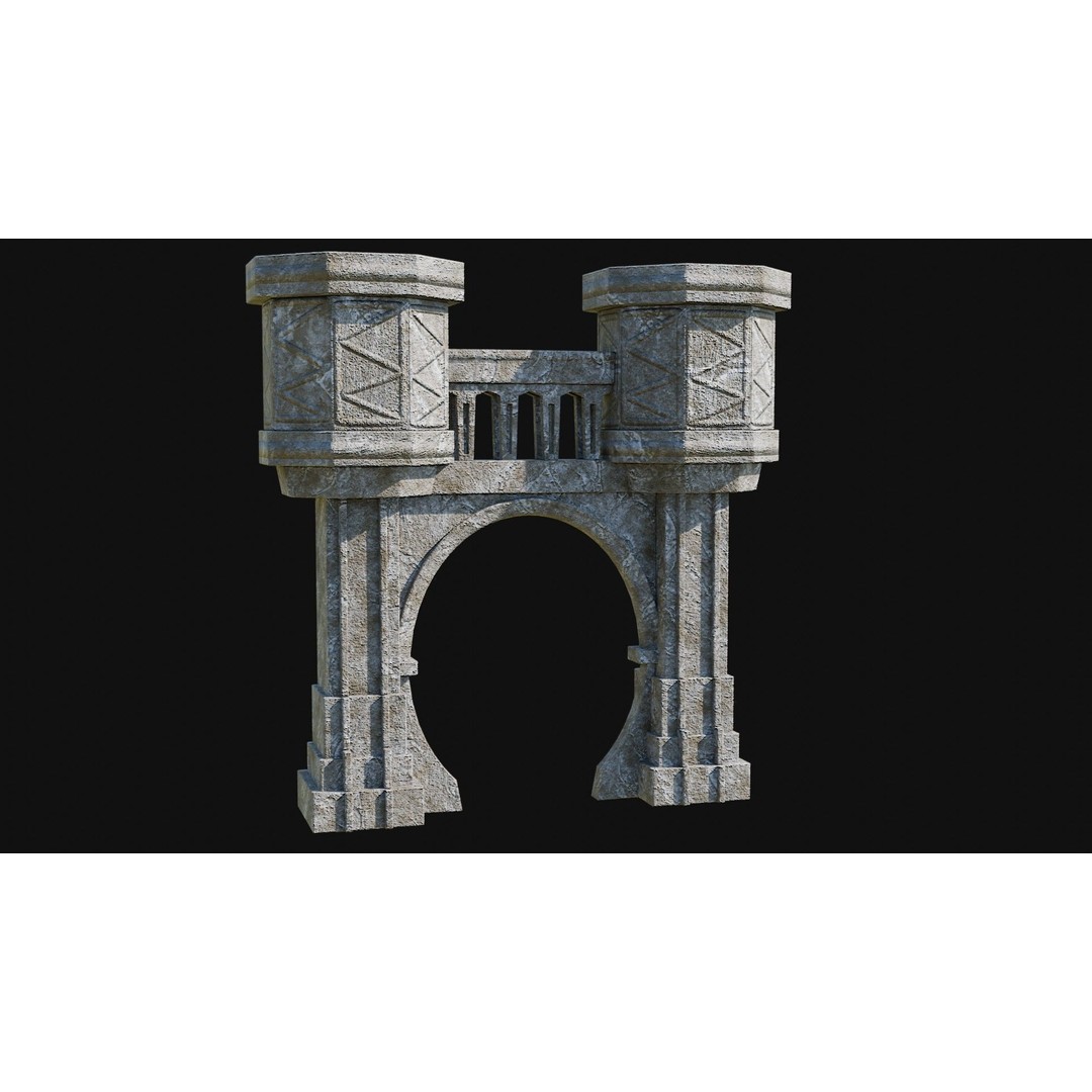 Stone Portal Gate 3D Model – Low Poly Game-Ready Asset, FBX & OBJ - View 10
