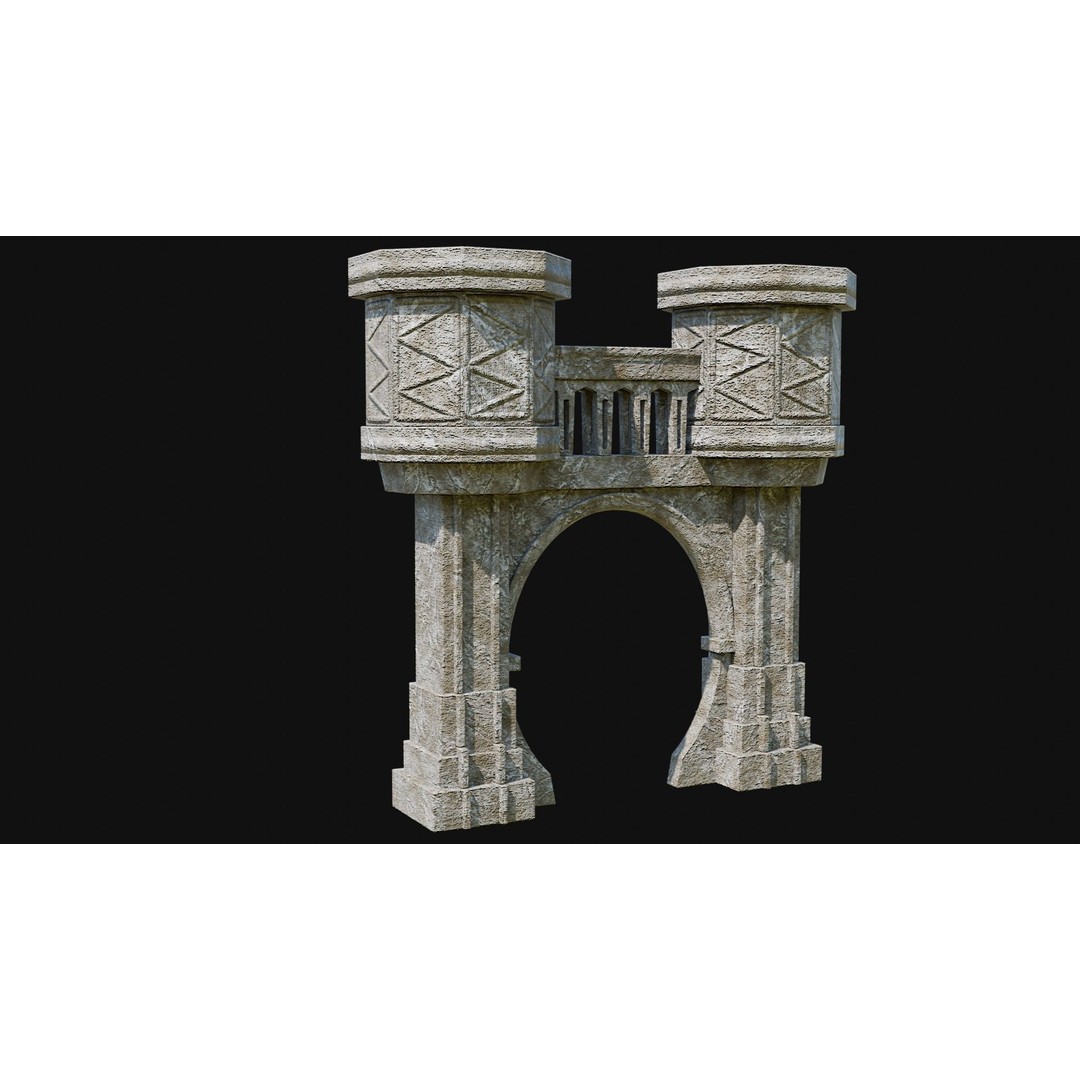 Stone Portal Gate 3D Model – Low Poly Game-Ready Asset, FBX & OBJ - View 11