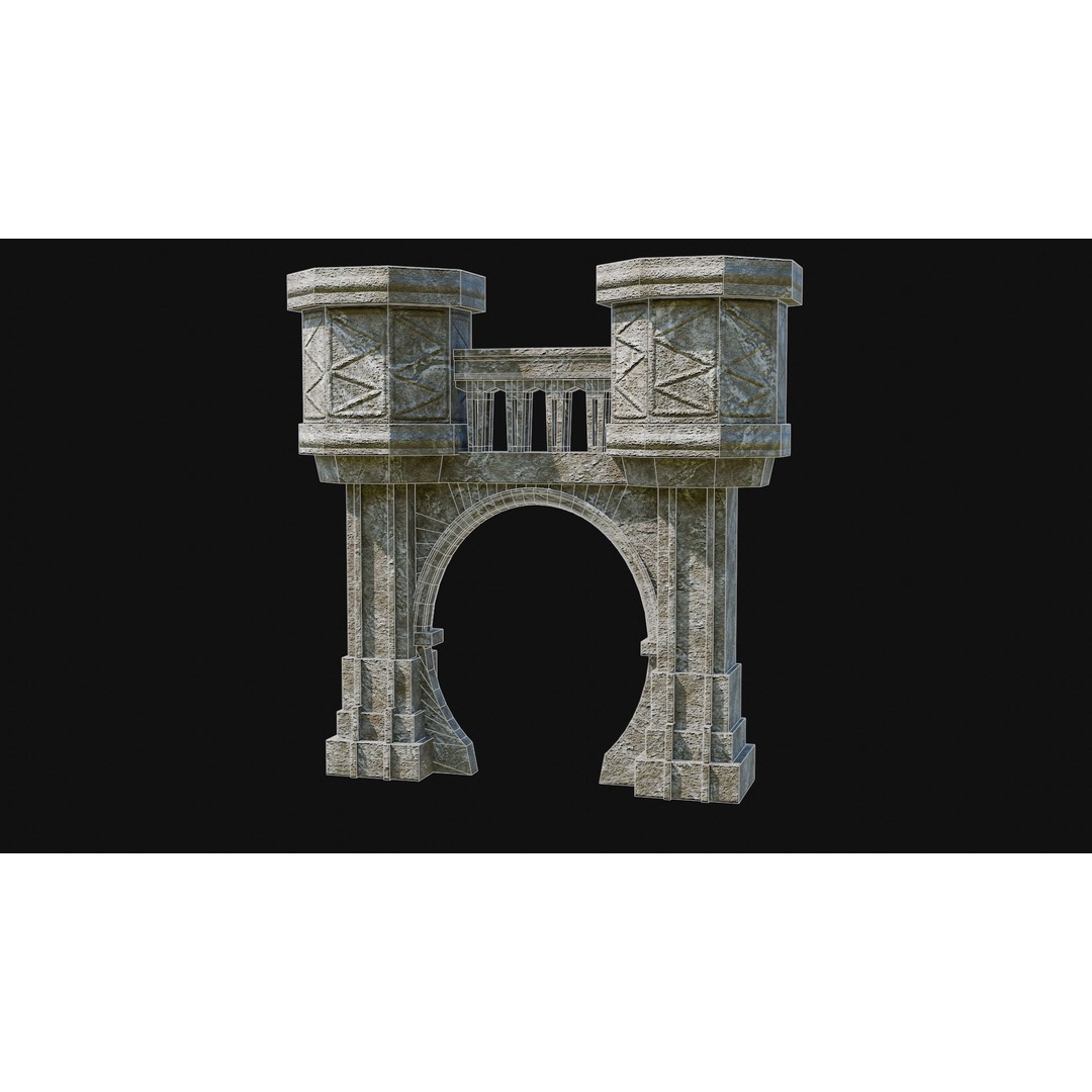 Stone Portal Gate 3D Model – Low Poly Game-Ready Asset, FBX & OBJ - View 12