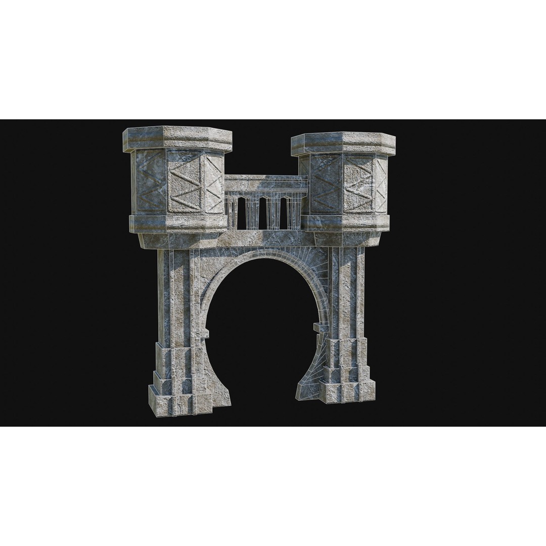 Stone Portal Gate 3D Model – Low Poly Game-Ready Asset, FBX & OBJ - View 13